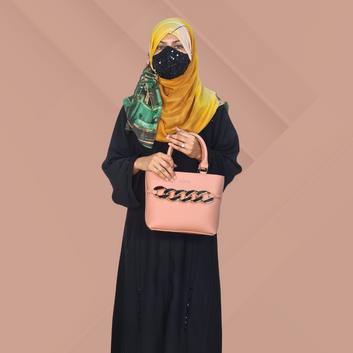 Maroon Tote Bag with Bold Gold Chain Accent