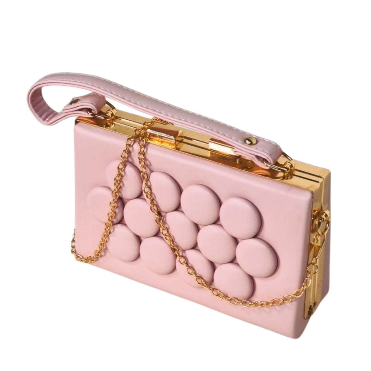 Embellished Box Clutch with Chain Strap