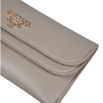 Premium Ladies Wallet Clutch with Gold Logo & Strap – Elegant Design (D155)