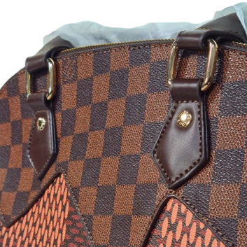 Damier and Textured Pattern Dome Satchel