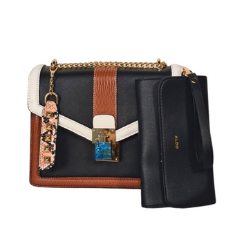ALDO Color-Block Flap Bag with Studded Pouch