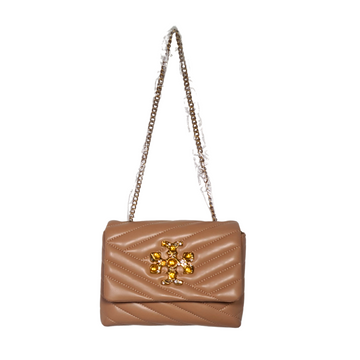 TORI - Padded Shoulder Bag with Gem Embellishment