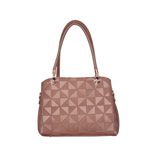 Geometric Embossed Handbag with Pouch Set (2 In One) (MB 4000)