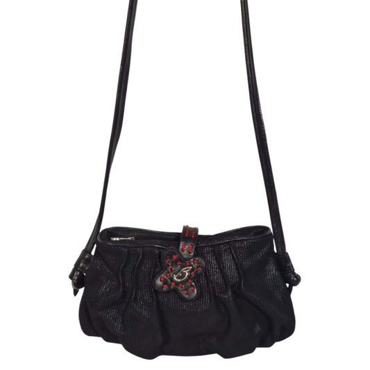 Blossom Noir Ruched Crossbody