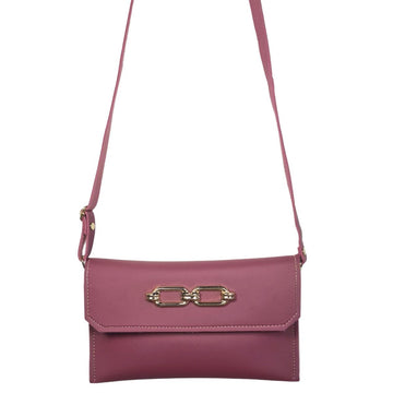 Elegant Crossbody Clutch with Gold Chain Detailing – (D156)