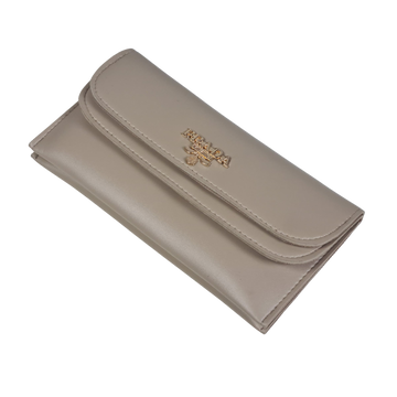 Premium Ladies Wallet Clutch with Gold Logo & Strap – Elegant Design (D155)