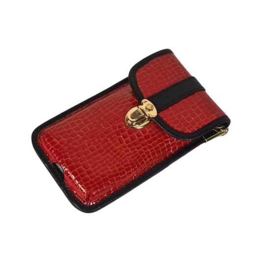 YmCroc-Texture Mini Crossbody with Chain Strap